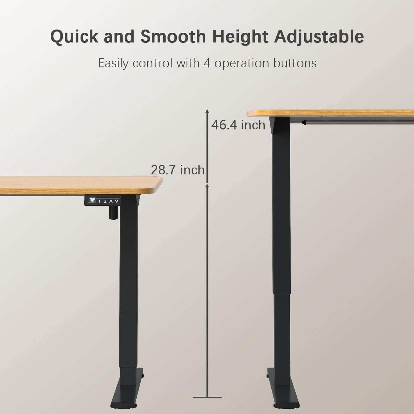 Electric Height Adjustable Standing Desk 55x24 Memory Preset