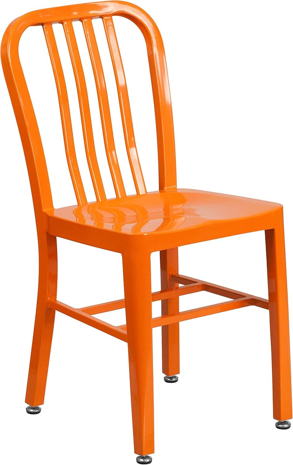 Orange Metal Indoor Outdoor Chair 2 Pack Commercial Grade