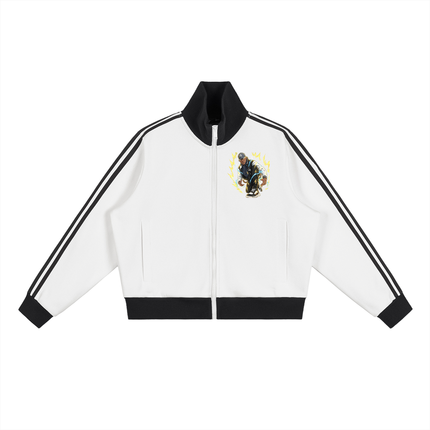 Equan Fury  Side Stripe Fleece Cropped Track Jacket