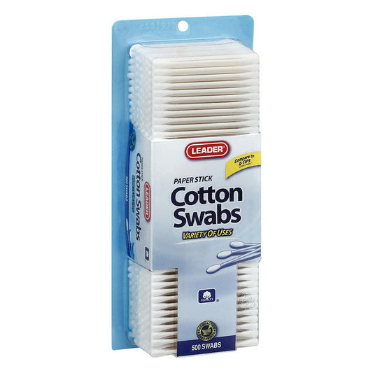 Leader™ Cotton Swabs – 100% Pure Cotton with Paper Sticks