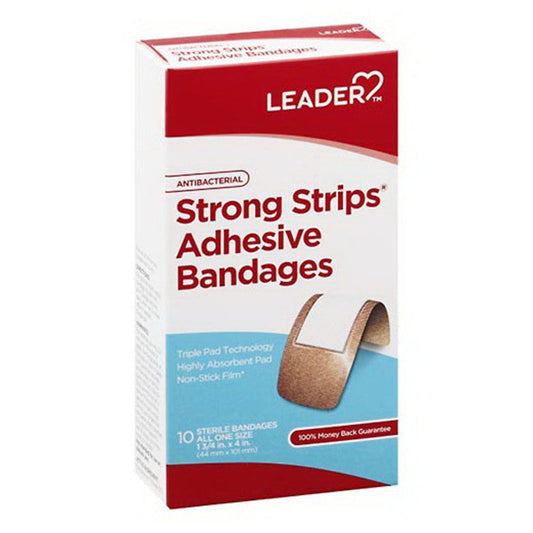 Leader Strong Strips XL Bandage 1.75inX4in 10ct