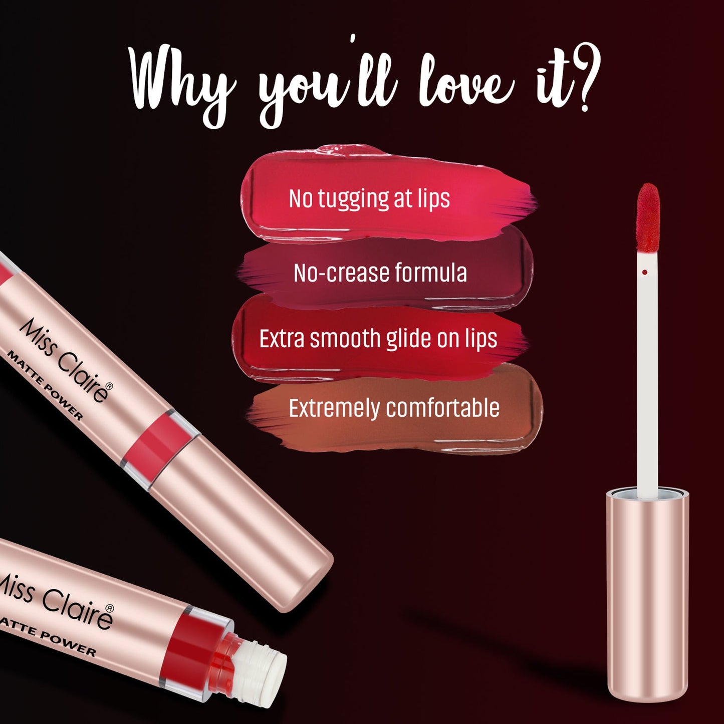 Miss Claire Matte Power Lipcolor - 15-Bloggers Favourite