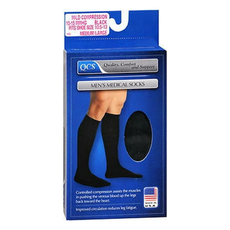 Scott Specialties QCS Men's Medical Socks Mild Black Medium/Large - 1 Pair