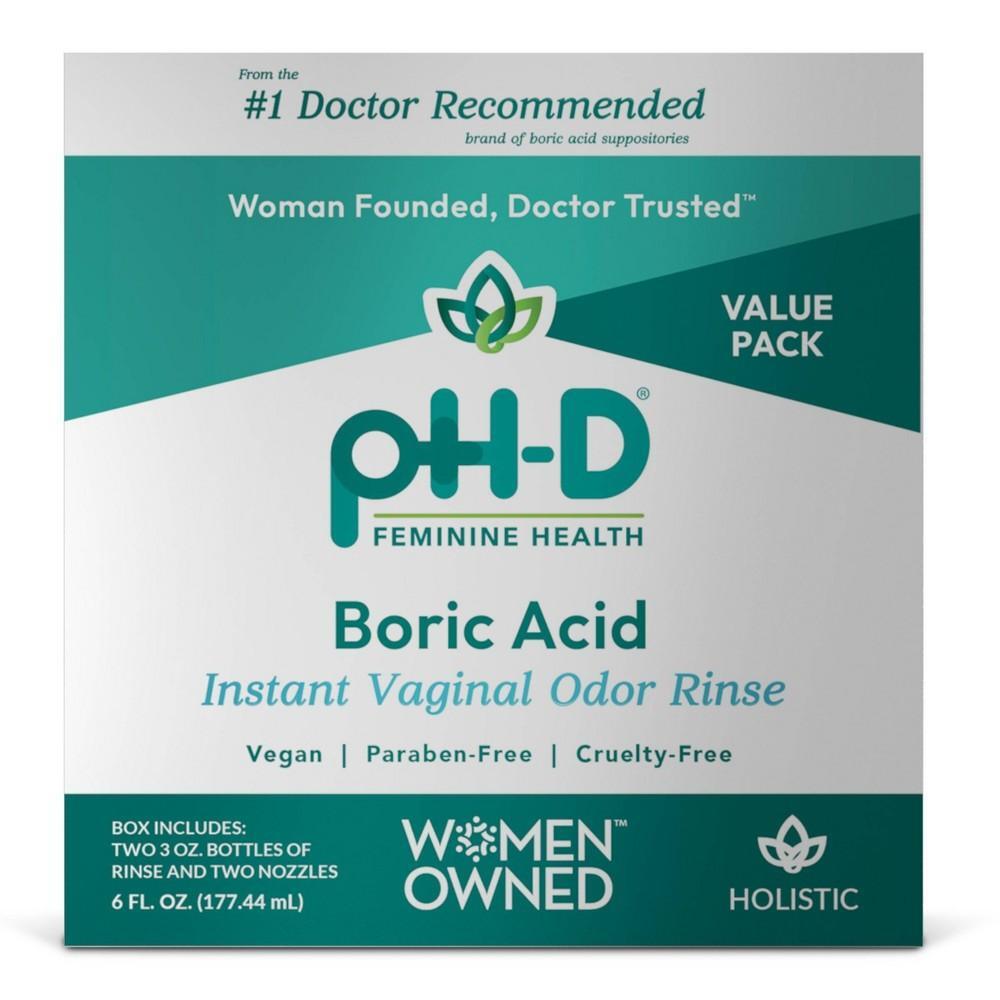 pH-D Feminine Health P H Vaginal Odor Rinse, Instant, Boric Acid 6 Fl Oz