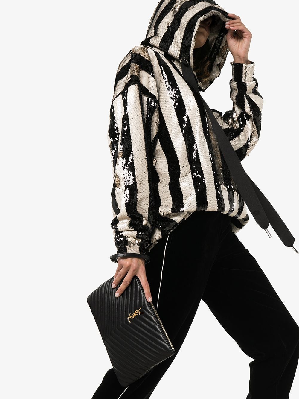 Saint Laurent Women Cassandre Matelassé Leather Tablet Pouch