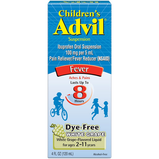 Advil Children’s Pain Reliever/ Fever Reducer  Liquid Dye-Free White Grape 4Oz