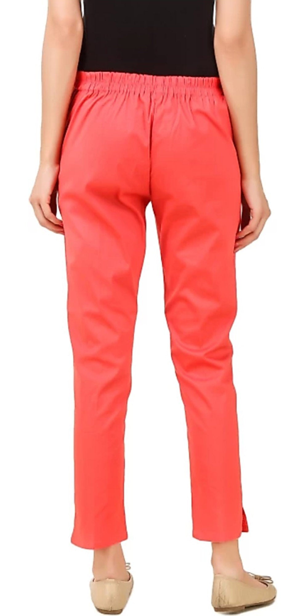 PAVONINE Gajri Color Stretchable Cotton Lycra Fabric Pencil Pant For Women