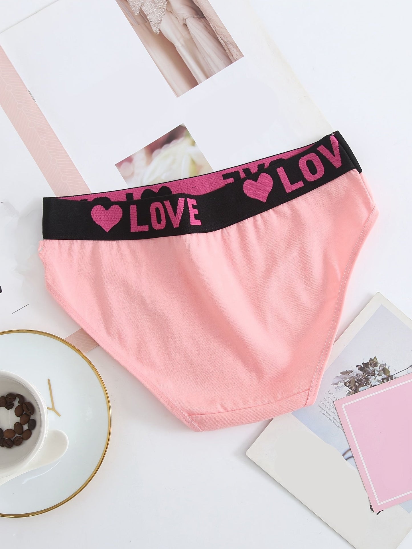 Soft Touch 6-Pack Seamless Bikini Briefs for Women – Colorful Drop Waist Cotton Panties with Stretch Fit & Alphabet Print – Women's Everyday Lingerie & Underwear Essentials for Summer