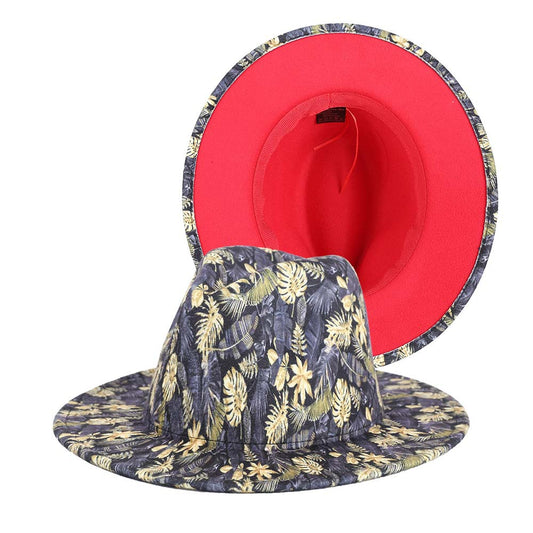 Beautiful Two Tone Luxury Fedora Hat Men's and Women's Hat Unique Retro Design Men's Fedoras Hat Colorful Fedoras Jazz Cap Elegant Soft Hat Wide Brim Party Hats 56-58CM