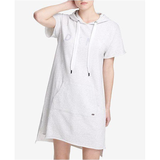 Dkny Sport Logo Hooded Sweatshirt Dress, Size Large