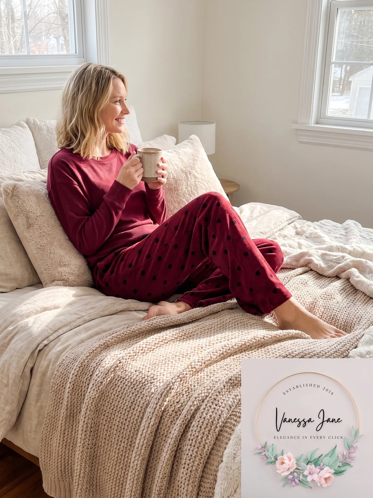 Jenni Printed Cozy Fleece Pajama Pants, Size XL