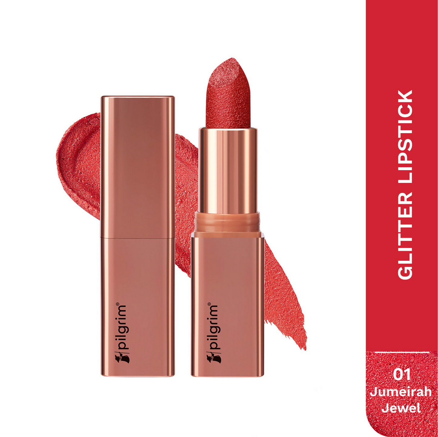 Pilgrim Glitter Lipstick With Matte Finish - Jumeirah Jewel01