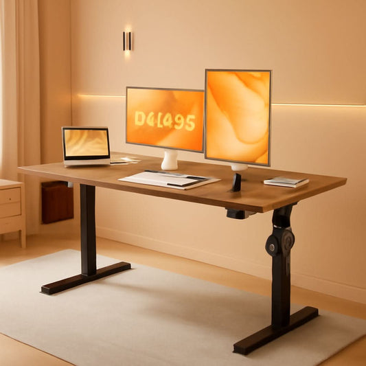 Electric Standing Desk 48x24 Height Adjustable With Memory Presets Rustic Brown