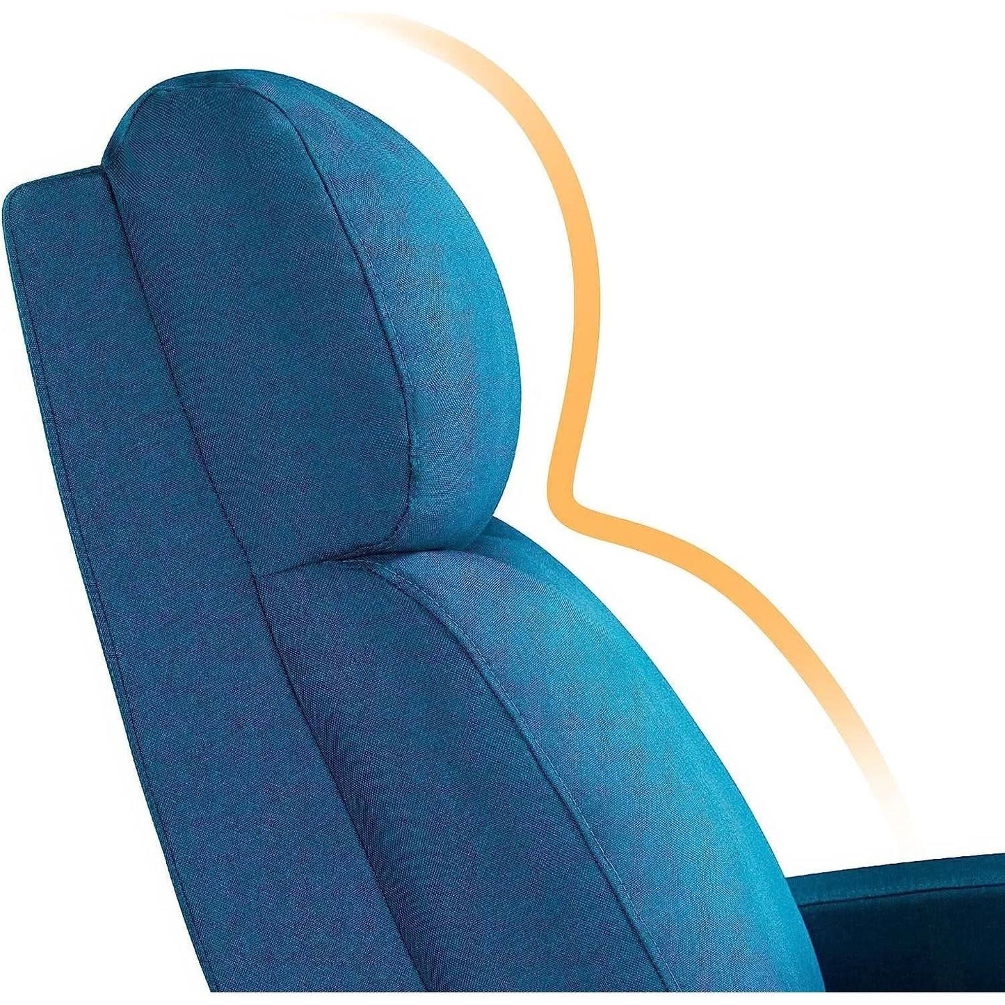 Blue Fabric Recliner Chair For Living Room Comfort