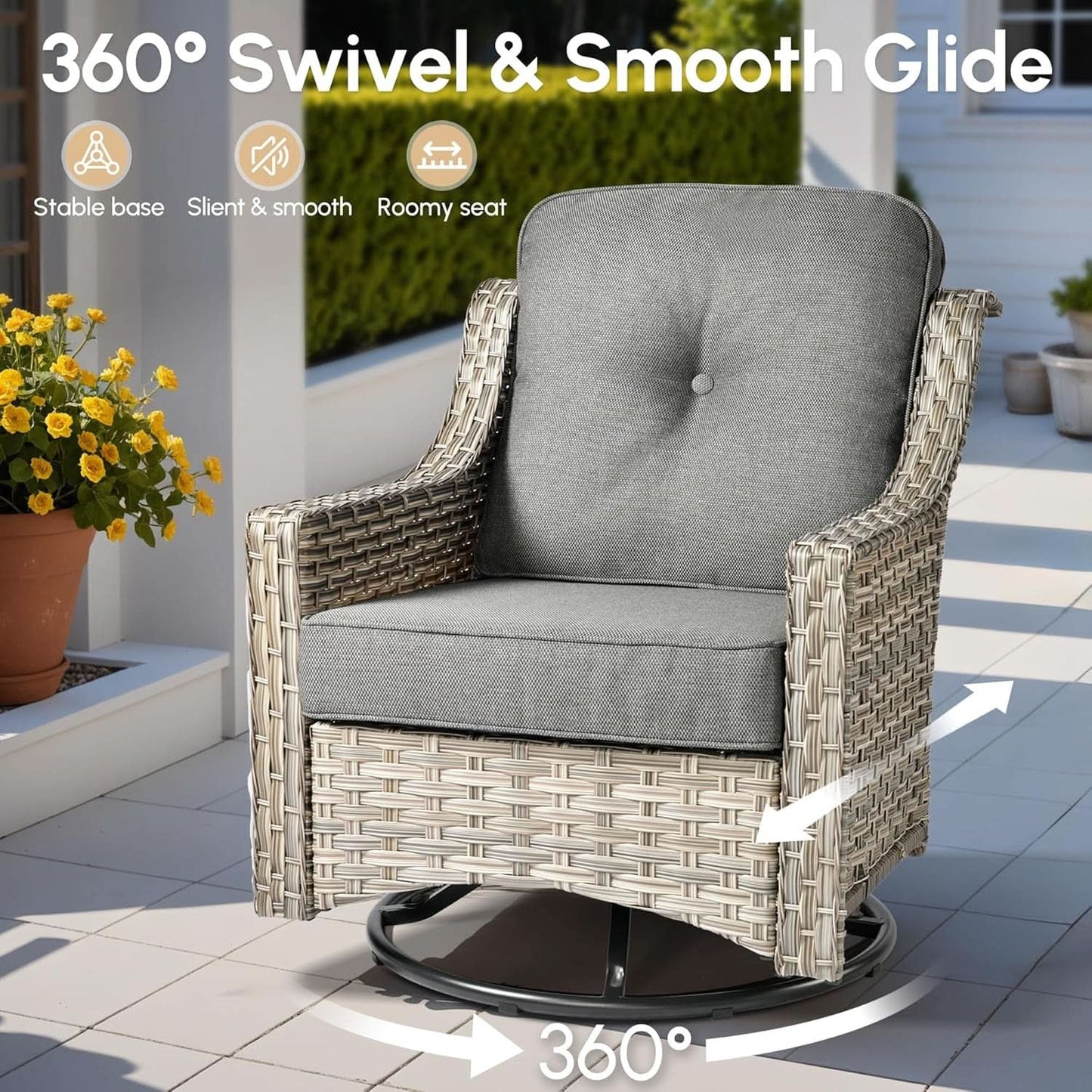 Outdoor Patio Furniture Set with Fire Pit Table