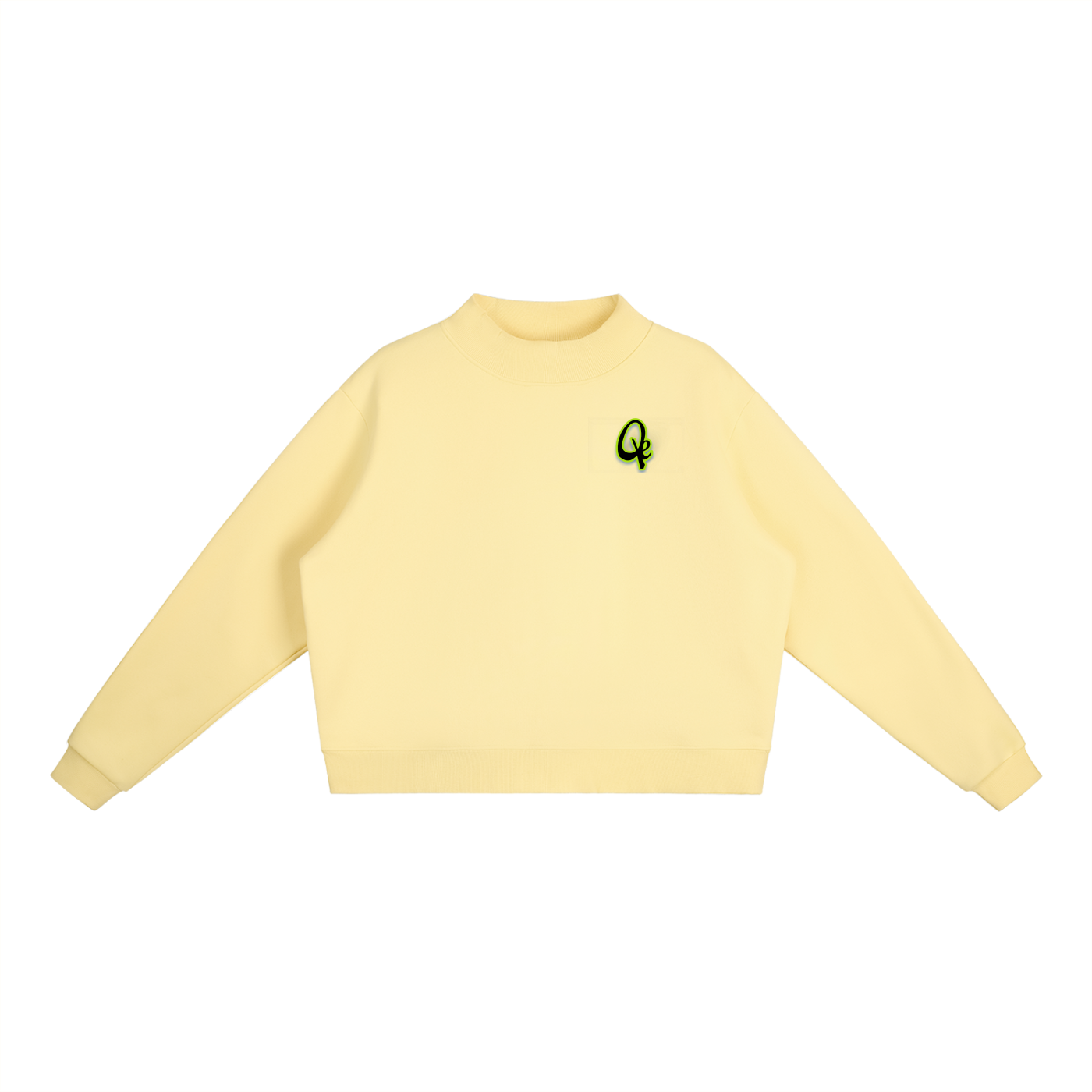 QE Essential Fleece Mock-Neck Crew Sweatshirt