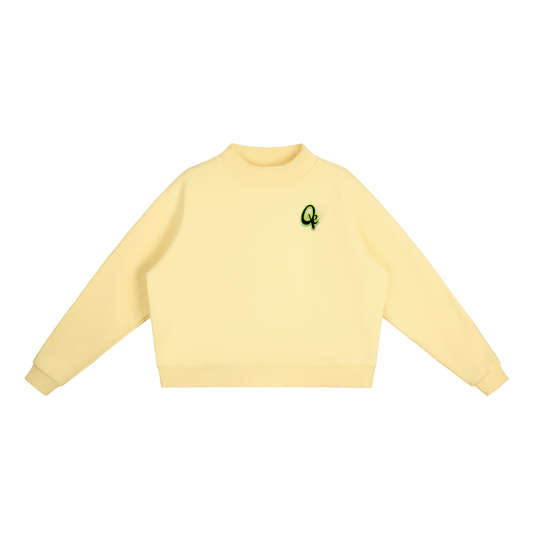 QE Essential Fleece Mock-Neck Crew Sweatshirt