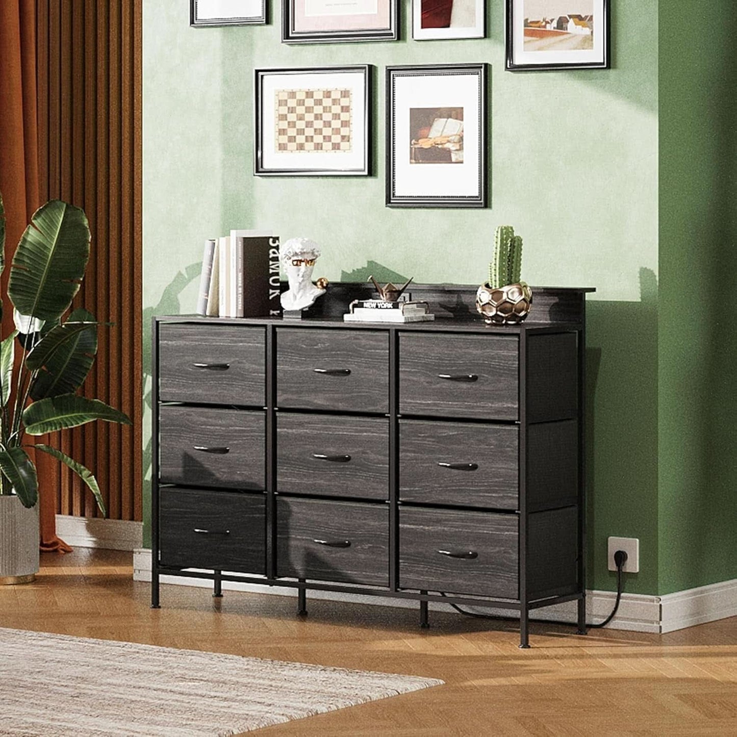 Dresser TV Stand 55 Inch With LED Lighting And Charging