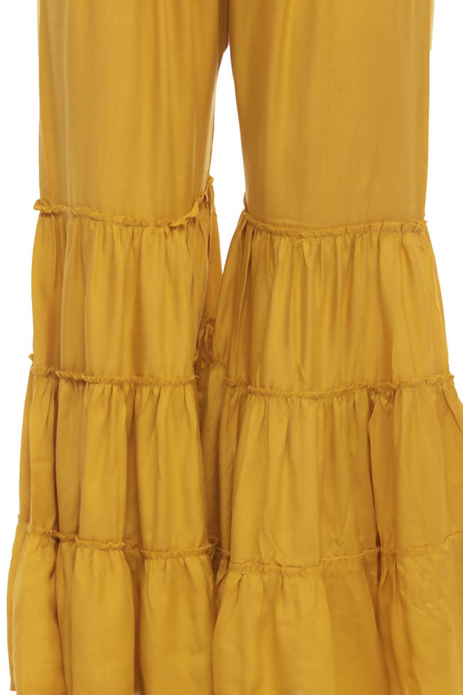 Mominos Fashion Reyon Cotton Mustard Palazzo