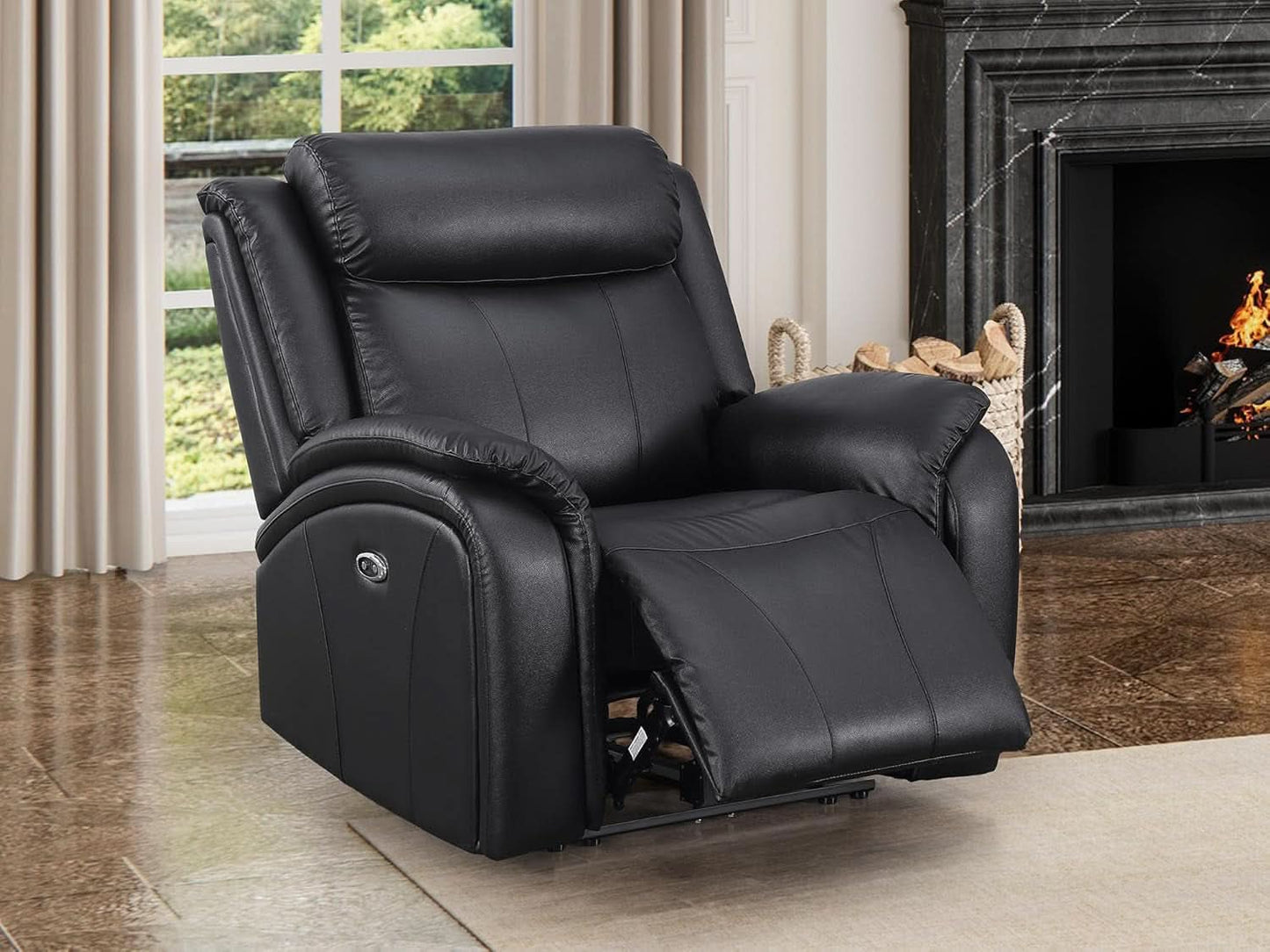 Power Recliner Sofa Set 3 Piece With Storage Black