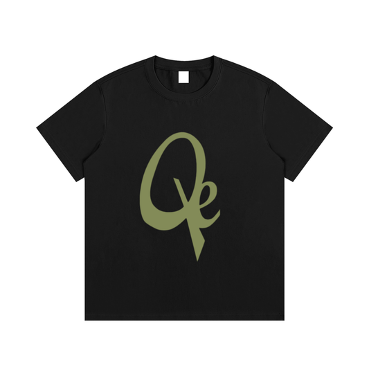 QE Army Green Logo Essential Cotton T-Shirt