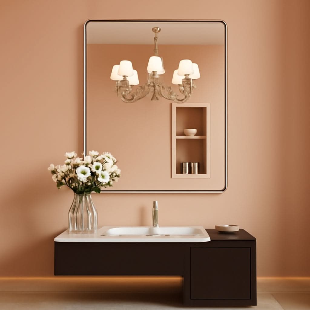 22x30 Inch Brushed Nickel Bathroom Mirror Anti Rust