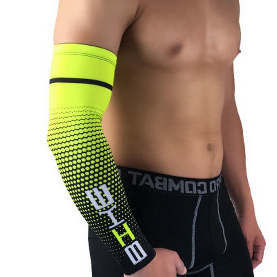 1Pair Cool Men Cycling Running UV Sun Protection Arm Cover Protective Arm Sleeve Bike Sport Arm Warmers Arm Sleeves Hand Sleeves For Biking Cycling Golf Outdoor Sports Outdoor Arm Sleeves Arm Cover For Men