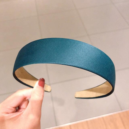 1PC Plastic Fashion Canvas Wide Headband Hair Band Headwear Bezel Hair Accessories For Woman Satin Covered Resin Hairbands Gorgeous Hair Accessories For Women
