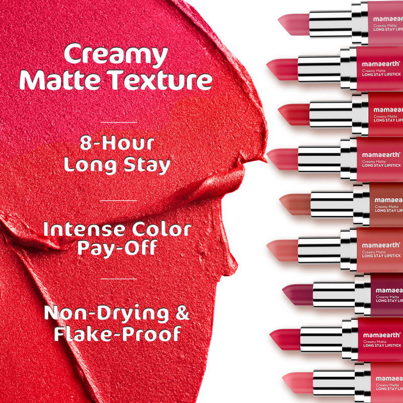 Mamaearth Creamy Matte Long Stay Lipstick - Pillow Nude