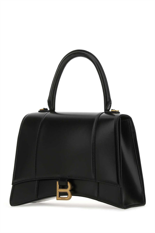 Balenciaga Women Black Leather Medium Hourglass Handbag