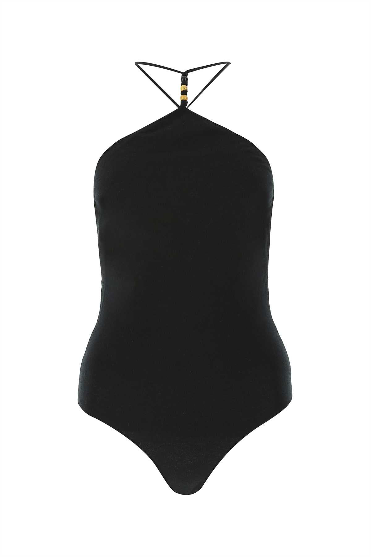 Bottega Veneta Women Black Stretch Cashmere Blend Bodysuit