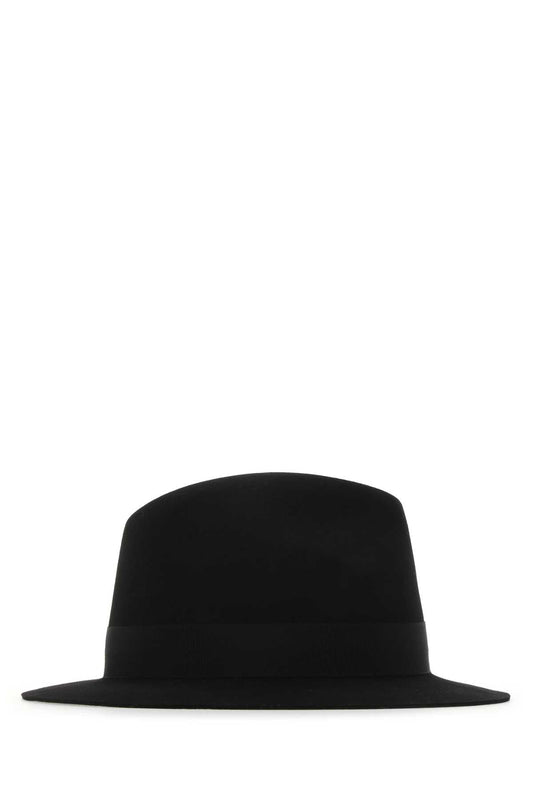 Saint Laurent Women Black Felt Fedora Hat