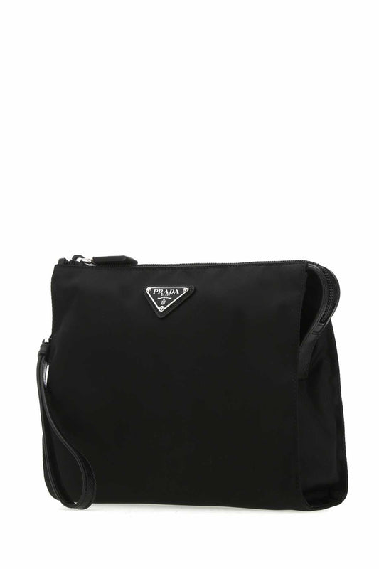 Prada Men Black Re-Nylon Clutch