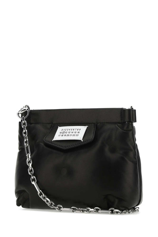 Maison Margiela Women Black Nappa Leather Glam Slam Red Carpet Clutch