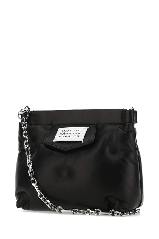 Maison Margiela Women Black Nappa Leather Glam Slam Red Carpet Clutch