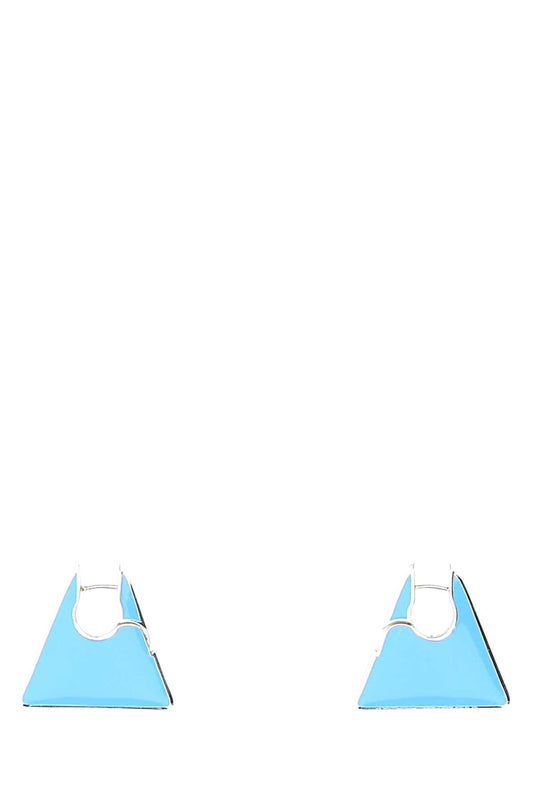 Bottega Veneta Women Light Blue Silver Essentials Earrings