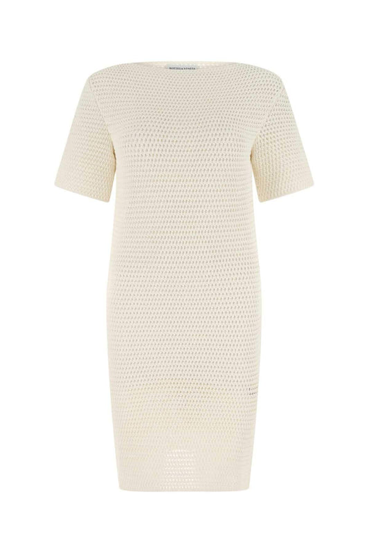 Bottega Veneta Women Ivory Crochet Dress