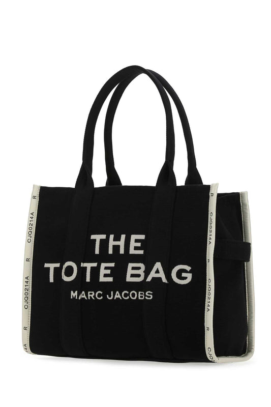 Marc Jacobs Women Black Canvas The Tote Shopping Bag
