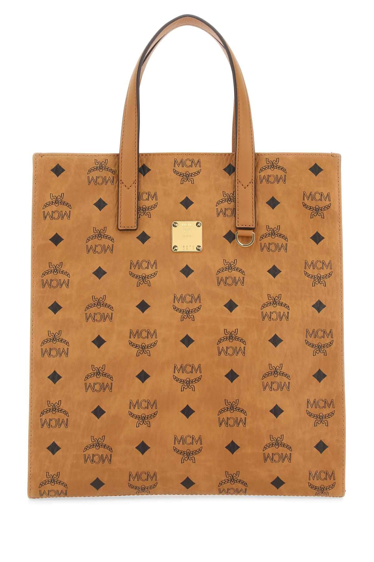 Mcm Women Printed Canvas Small Aren Shopping Bag