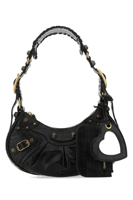 Balenciaga Women Black Leather Le Cagole Xs Shoulder Bag