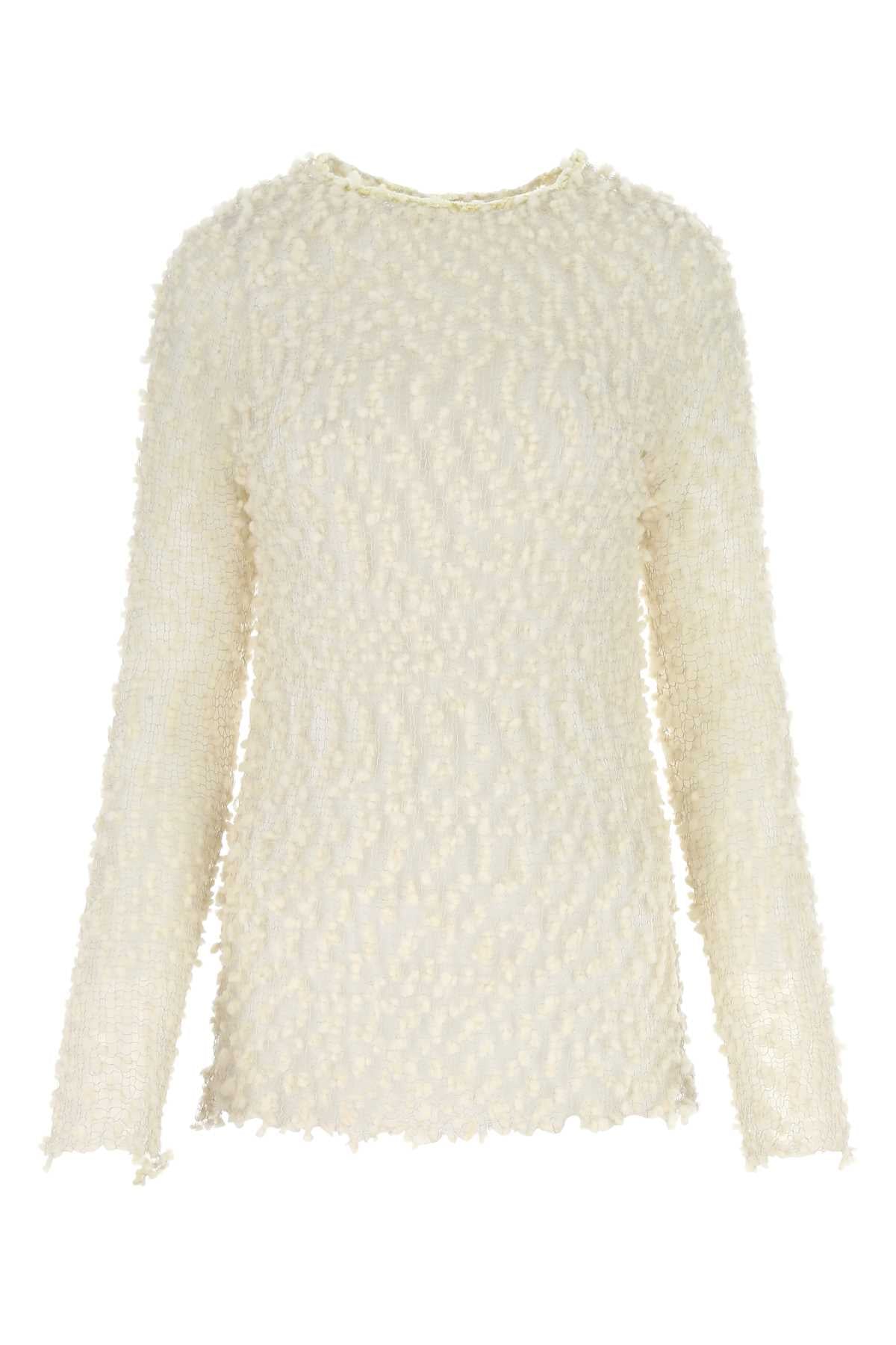 Jil Sander Women Ivory Mesh Top