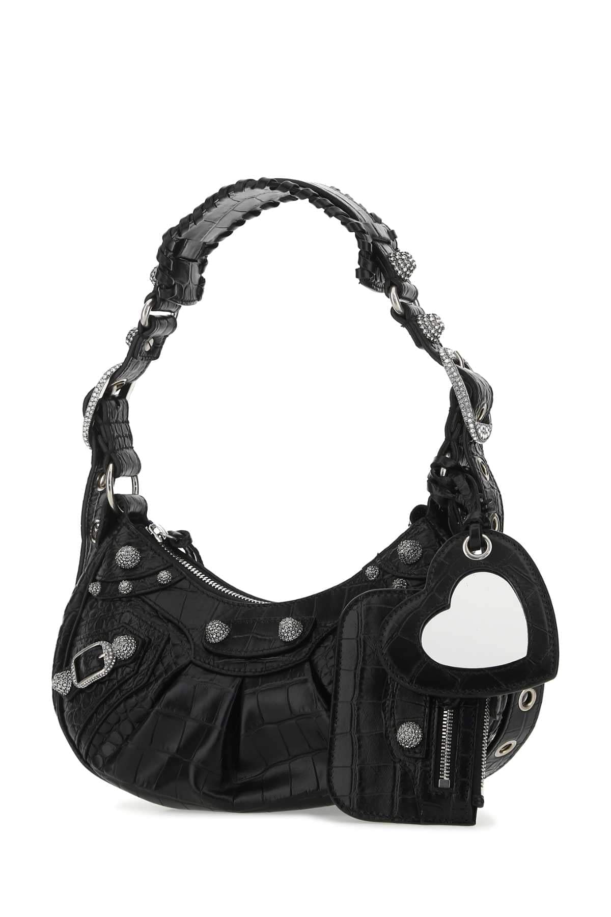 Balenciaga Women Black Leather Le Cagole Xs Shoulder Bag