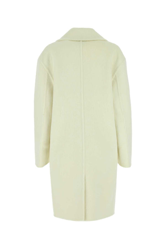 Bottega Veneta Women Ivory Wool Blend Coat