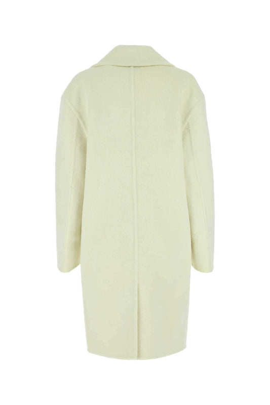 Bottega Veneta Women Ivory Wool Blend Coat