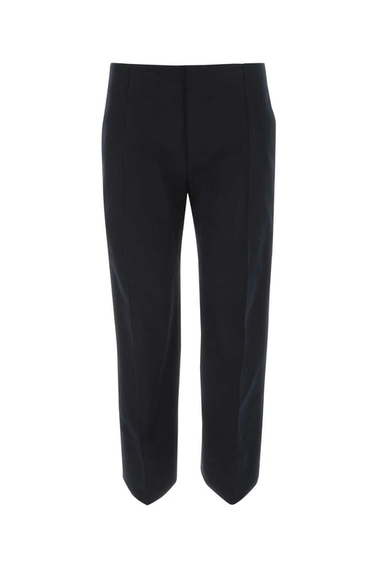Bottega Veneta Women Midnight Blue Cotton Cropped Cut Pant
