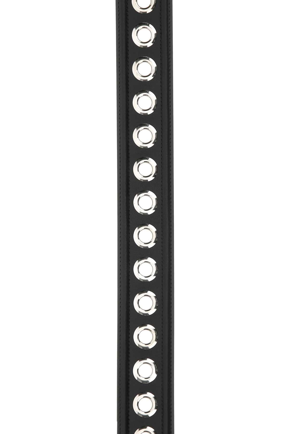 Alexander Mcqueen Women Black Leather Belt