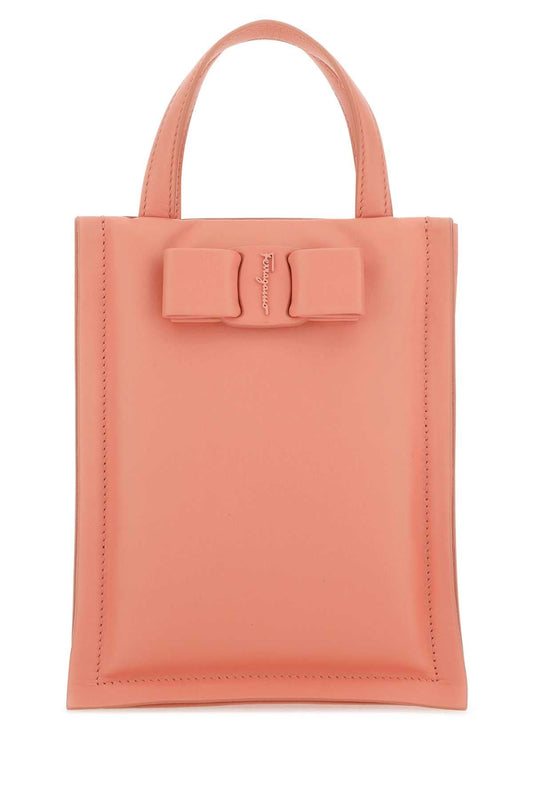 Salvatore Ferragamo Women Salmon Nappa Leather Mini Viva Bow Handbag