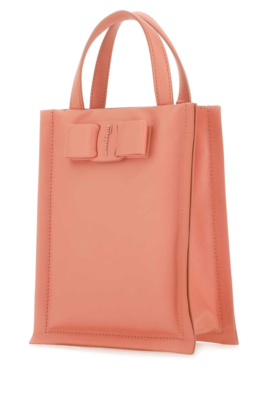Salvatore Ferragamo Women Salmon Nappa Leather Mini Viva Bow Handbag