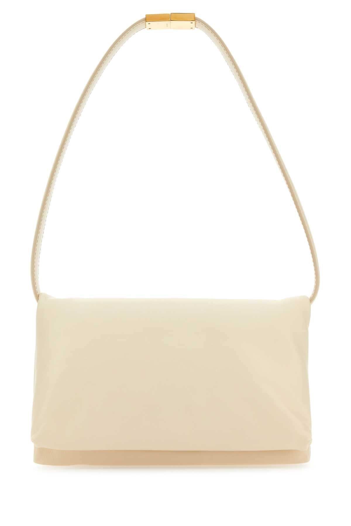Marni Women Ivory Leather Prisma Shoulder Bag
