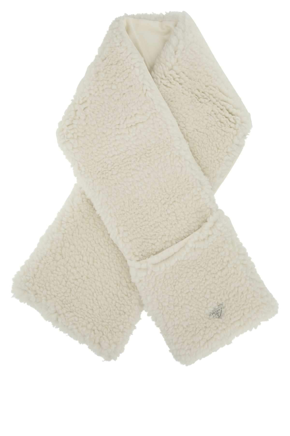 Prada Women Ivory Teddy Scarf
